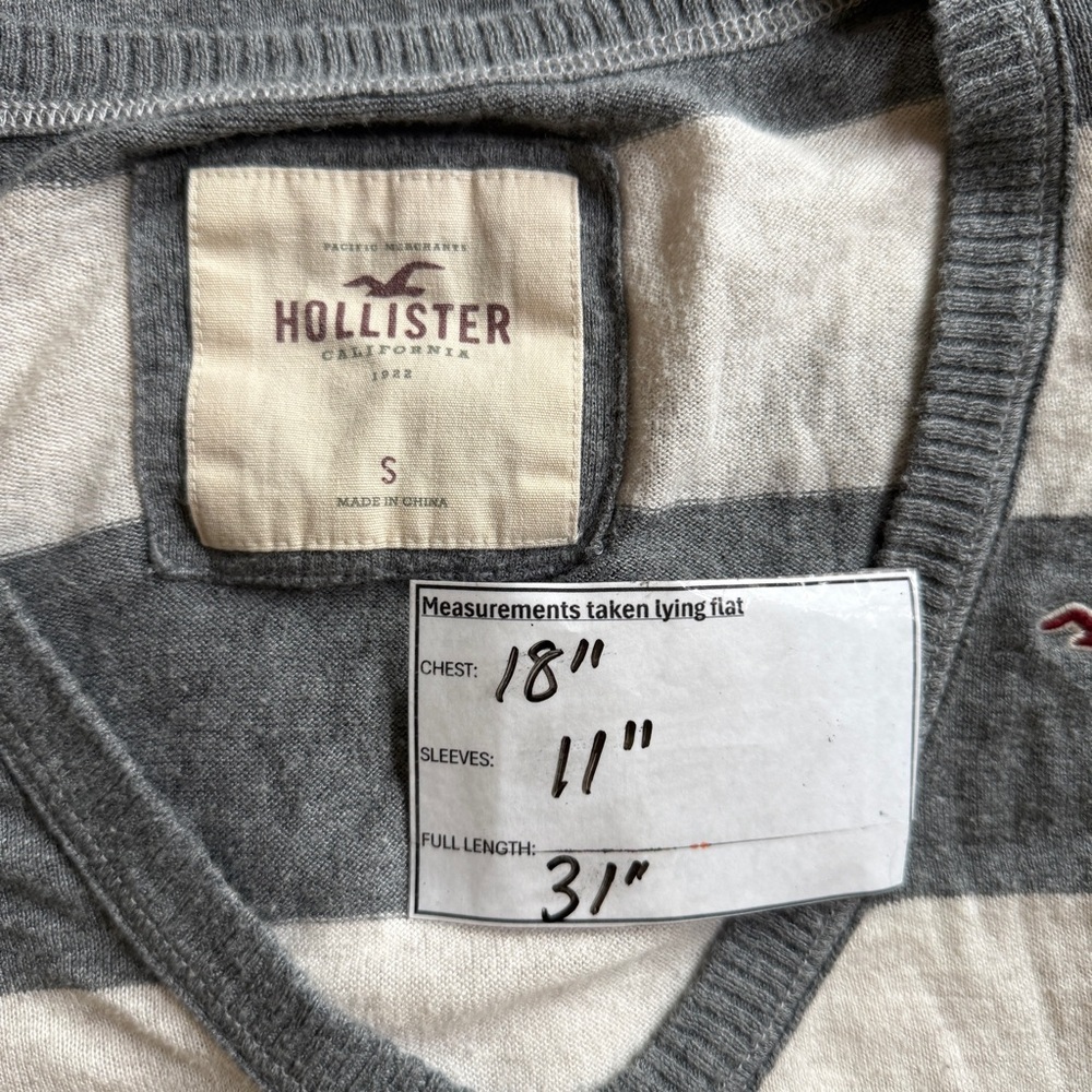 Vintage Hollister Stripped V Neck Shirt- Small - Picture 10 of 10